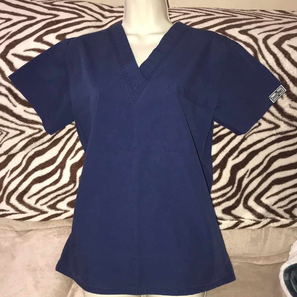 Dress a Med XS dark blue scrub top 💕